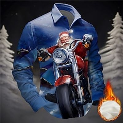 Santa Claus Christmas Tree Casual Men's Shirt Fleece Shirt Daily Wear Vacation Going out Fall Winter Turndown Long Sleeve Navy Blue, Dark Blue S, M, L Fleece Shirt Christmas Lightinthebox Santa Claus Christmas Tree Casual Men's Shirt Fleece Shirt Daily Wear Vacation Going out Fall Winter Turndown Long Sleeve Navy Blue, Dark Blue S, M, L Fleece Shirt Christmas Lightinthebox