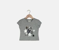 Toddler Girls Short Sleeve Top  Grey - thumbnail