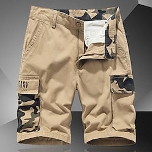 Men's Cargo Shorts Hiking Shorts Pocket Plain Comfort Breathable Outdoor Daily Going out 100% Cotton Fashion Casual Black Army Green miniinthebox