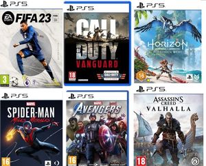 PlayStation 5 Games bundle Offer (FIFA 23 +Call of Duty Vanguard +Horizon: Forbidden West +Marvels Spiderman Miles Morales +Marvel's Avengers +Assassin's Creed Valhalla) -PS5