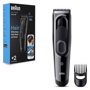 Braun Hair Clipper Series 5, 9 Length Settings & 1 Comb Black - HC 5310