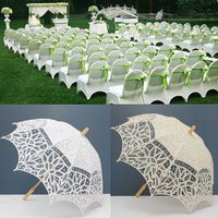 67.5CM Battenburg Bridal Lace Pure Cotton Umbrella Embroidery Wedding Sun Parasol - thumbnail