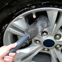 Microfiber Car Tire Brush With Long Handle, Tire Brush, Car Wheel Hub Brush, Wheel Rim Cleaning Brush, Handheld Car Washing Brush, Detailing Brush, Car Maintenance, Cleaning Supplies miniinthebox - thumbnail