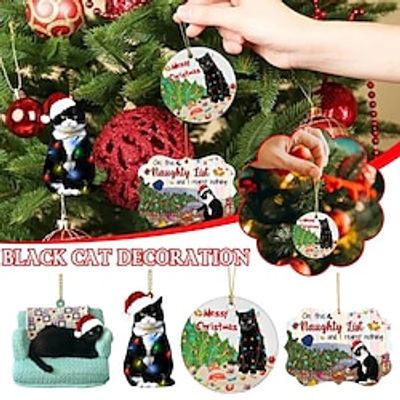 4 Pcs  Black Cat Hanging Decor Christmas Ornament Christmas PartyDecorationChristmas Tree Hanging Ornaments Lightinthebox