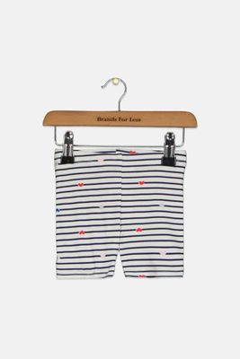 Baby Girls Striped Biker Shorts Bright White Baby Girls Striped Biker Shorts Bright White