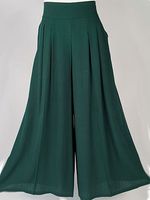 High waist loose multicolor wide leg pants skirt pants - thumbnail