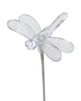 Exhart Solar Acrylic Dragonfly Garden Stake 6.2 x 12.4 x 21.1 cm blue