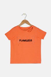 Kids Girls Flawless Textured Top  Coral