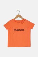 Kids Girls Flawless Textured Top  Coral - thumbnail