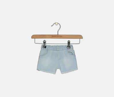Baby Girls Rainbow-Detail Denim Shorts Light Wash Baby Girls Rainbow-Detail Denim Shorts Light Wash