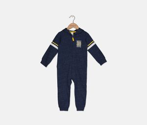 Baby Boys Mighty Cute Hooded Jumpsuit  Navy