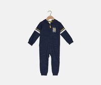 Baby Boys Mighty Cute Hooded Jumpsuit  Navy - thumbnail