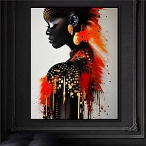 People Wall Art Canvas Female Portrait Paint Splash  Prints and Posters Portrait Pictures Decorative Fabric Painting For Living Room Pictures No Frame Lightinthebox