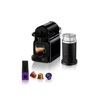 Nespresso Inissia D40 Coffee Machine + Aerocino Bundle | D40BU-BK | Black Color