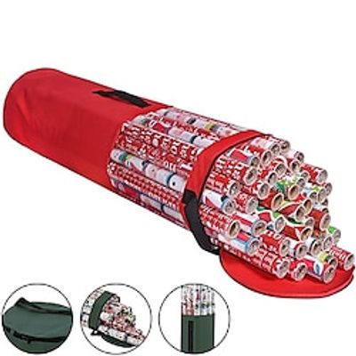 1pc Christmas Gift Wrapping Paper Storage Bag, Large Capacity Transparent Visible Oxford Cloth Storage Bag Lightinthebox