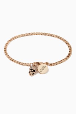 Pavé Skull Chain Bracelet