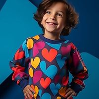 Valentines Boys Girls 3D Heart Sweatshirt Pullover Long Sleeve 3D Print Spring Fall Fashion Streetwear Cool Polyester Kids 3-12 Years Crew Neck Outdoor Casual Daily Regular Fit Lightinthebox - thumbnail