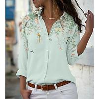 Women's Shirt Blouse Floral Casual Holiday Button Print Pink Long Sleeve Fashion Shirt Collar Spring Fall Lightinthebox