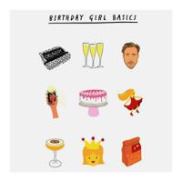 20th Century Icons Birthday Girl Basics Greeting Card - thumbnail