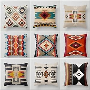 Farmhouse Style Geometric Pillow Case Pillow Covers Terracotta Southwestern Cushion Case Decorative Aztec Print Ethnic Home Decor Lightinthebox