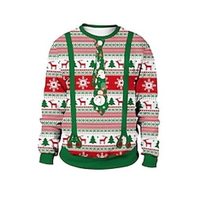 Christmas Ugly Christmas Sweater / Sweatshirt Hoodie Print Front Pocket Graphic Funny Hoodie For Men's Women's Unisex Adults' 3D Print 100% Polyester Party miniinthebox