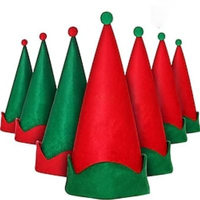 4 Pieces Red Felt Elf Hats Christmas Santa Elf Hat Xmas Holiday Party Costume Favors Gifts Accessories for Teens Adults and Kids Lightinthebox