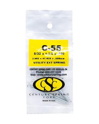 Utility Extension Spring Pack of 2 - 3.96 x 47.62 x .508 mm Utility Extension Spring Pack of 2 - 3.96 x 47.62 x .508 mm