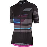 CAWANFLY Women's Short Sleeve Cycling Jersey Summer Black Bike Tracksuit Jersey Top Road Bike Cycling Quick Dry Sports Clothing Apparel / Micro-elastic miniinthebox - thumbnail