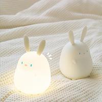 Cute Bunny Night Light Rabbit Silicone Lamp for Kids Decorative Table Lamp Table Lights for Desk Kids Night Light Desk Night Lamp Cartoon Bedside Lamp Cartoon Night Lamp Chargeable Lightinthebox