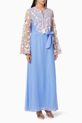 Amethyst Embroidered Cotton Kaftan Amethyst Embroidered Cotton Kaftan