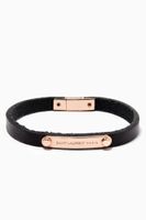 SAINT LAURENT ID Plaque Bracelet in Smooth Leather SAINT LAURENT ID Plaque Bracelet in Smooth Leather