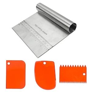 Stainless Steel Pizza Dough Scraper Cutter Baking Pastry Spatulas Fondant Cake Decoration Tools Kitchen Accessories miniinthebox