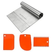 Stainless Steel Pizza Dough Scraper Cutter Baking Pastry Spatulas Fondant Cake Decoration Tools Kitchen Accessories miniinthebox - thumbnail