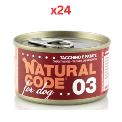 Natural Code Turkey & Potatoes Cooking Water Wet Dog Food 90G (Pack of 24) Natural Code Turkey & Potatoes Cooking Water Wet Dog Food 90G (Pack of 24)