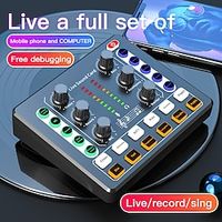 M8 On-site Sound Card Multifunctional Portable Audio Mixer NoiseReduction D Sound Mixing Console Voice Converter Sound MixingBoard Computer External Sound Card For Live Broadcast And Games. Lightinthebox