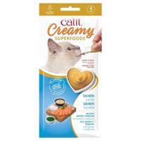 Catit Creamy Superfood Treats, Salmon Recipe with Quinoa & Spirulina, 12 Pack