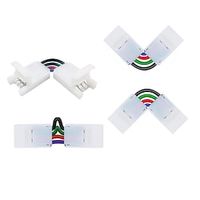 4pcs L Shape 4-pin Connectors Angle Adjustable(90-180 Degrees) LED Strip Connectors for 10mm Width 5050 RGB LED Strip Lights DC5-36V Lightinthebox - thumbnail