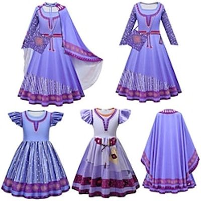 Wish Princess Asha Dress Cosplay Costume Outfits Girls' Movie Cosplay Anime Cosplay Dress 01 Dree 03 Dress 1 Dress Bag Cloak Carnival Masquerade Lightinthebox