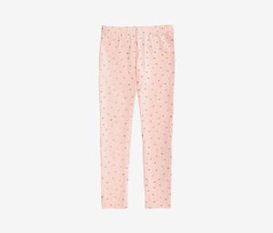 Girls Hearts Print Leggings Opal Blush