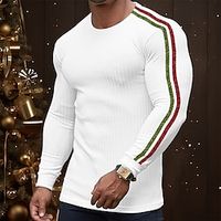 Men's T shirt Tee Tee Top Long Sleeve Shirt Pit Strip Crew Neck Street Vacation Long Sleeve Patchwork Clothing Apparel Fashion Designer Basic miniinthebox - thumbnail
