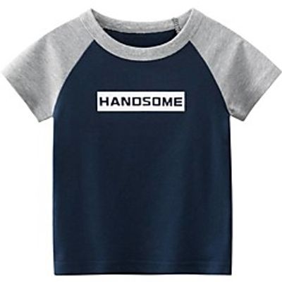 Kids Boys' T shirt Tee Short Sleeve Graphic Print Blue Children Tops Summer Spring  Summer Streetwear Sports  Outdoor Athleisure 2-8 Years miniinthebox