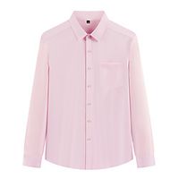 Men's Shirt Solid Color Plus Size Long Sleeve Casual Tops Business Casual Light Pink Blue Purple miniinthebox - thumbnail