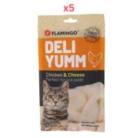 Flamingo Deli Yumm Fresh Meat Snack Chicken & Cheese Cat Treats 70G (Pack Of 5)
