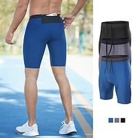 Men's Athletic Shorts Compression Shorts Running Shorts Gym Shorts Going out Weekend Breathable Quick Dry High Elasticity Drawstring Elastic Waist with Phone Pocket Plain Short Gymnatics Activewear Lightinthebox - thumbnail