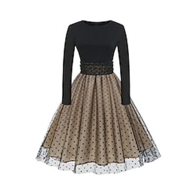 Women's Vintage Dress Party Dress Homecoming Dress Midi Dress Black Pink Red Long Sleeve Polka Dot Mesh Spring Fall Winter Crew Neck Vintage Christmas Wedding Guest Birthday 2023 S M L XL XXL Lightinthebox Women's Vintage Dress Party Dress Homecoming Dress Midi Dress Black Pink Red Long Sleeve Polka Dot Mesh Spring Fall Winter Crew Neck Vintage Christmas Wedding Guest Birthday 2023 S M L XL XXL Lightinthebox
