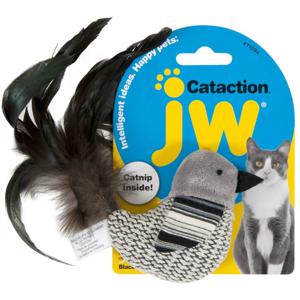 JW Cat Action Bird Toy - Black/White