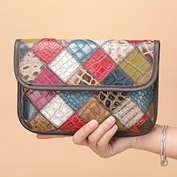 Women's Crossbody Bag Shoulder Bag Cowhide Shopping Daily Adjustable Large Capacity Lightweight Geometric Rainbow Lightinthebox - thumbnail