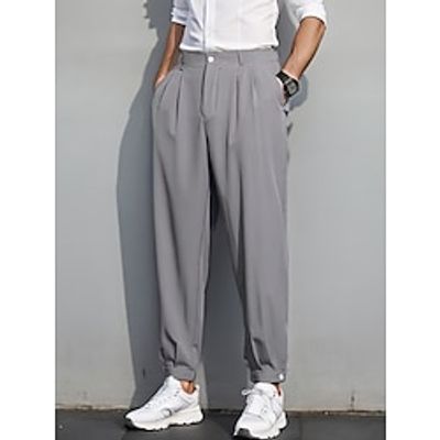 Men's Dress Pants Trousers Pleated Pants Suit Pants Button Pocket Plain Comfort Breathable Outdoor Daily Going out Fashion Casual Black Light Green Lightinthebox Men's Dress Pants Trousers Pleated Pants Suit Pants Button Pocket Plain Comfort Breathable Outdoor Daily Going out Fashion Casual Black Light Green Lightinthebox