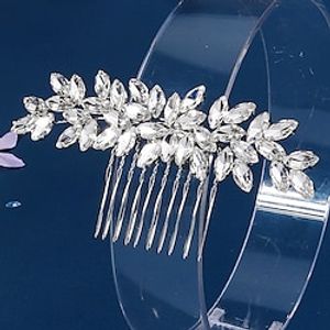 Hair Combs Headpiece Rhinestone Alloy Wedding Cocktail Elegant Luxury With Rhinestone Pure Color Headpiece Headwear Lightinthebox