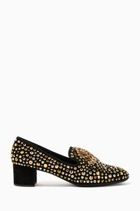 Federica 40 Moccasins in Crystal-Embellished Suede